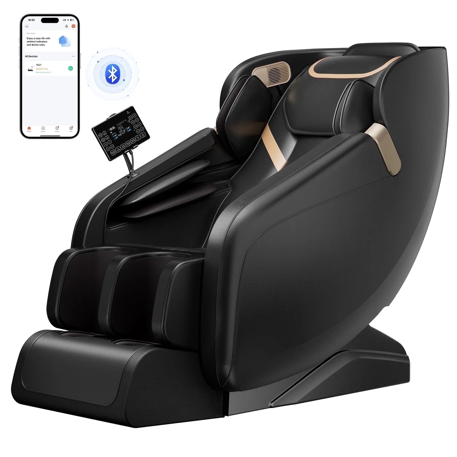 Upgo 4D Massage Chair with Zero Gravity, Bluetooth, Heating, Leather