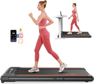 UPGO Treadmill, Under Desk Treadmill 2.5HP, Walking Pad for Home/Office, Smart Walking Treadmill with App, Walking Jogging Machine with 265 lbs Weight Capacity Remote Control LED Display