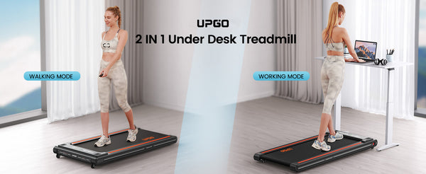 UPGO Treadmill, Under Desk Treadmill 2.5HP, Walking Pad for Home/Office, Smart Walking Treadmill with App, Walking Jogging Machine with 265 lbs Weight Capacity Remote Control LED Display