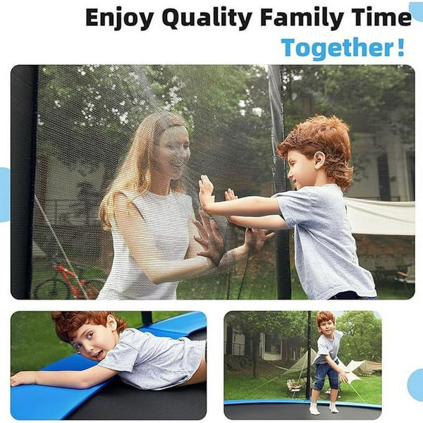 UPGO 10 ft Trampoline - Recreational Trampoline for Family 450lbs Weight Capacity,Outdoor Trampoline with Safety Enclosure Net,Best Gift for Kids