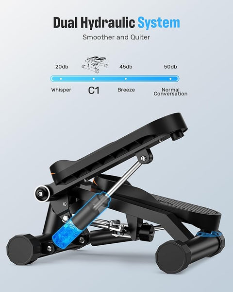 UPGO Stair Stepper for Exercises-Twist Stepper with Resistance Bands and 330lbs Weight Capacity