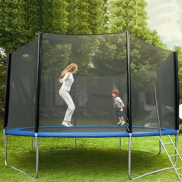 UPGO 10 ft Trampoline - Recreational Trampoline for Family 450lbs Weight Capacity,Outdoor Trampoline with Safety Enclosure Net,Best Gift for Kids