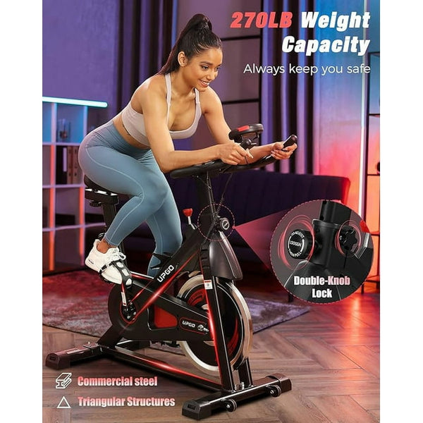 UPGO Magnetic Exercise Bike-Cycle Bike with Big IPad Holder & Comfortable Seat for Home/Gym Use