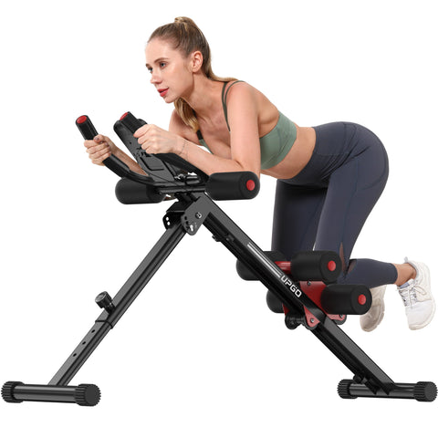 UPGO Ab Workout Equipment, Adjustable Ab Machine Full Body Workout for Home Gym, Strength Training Exercise Equipment for Body Shaping Foldable Waist Trainer Suitable for Beginner