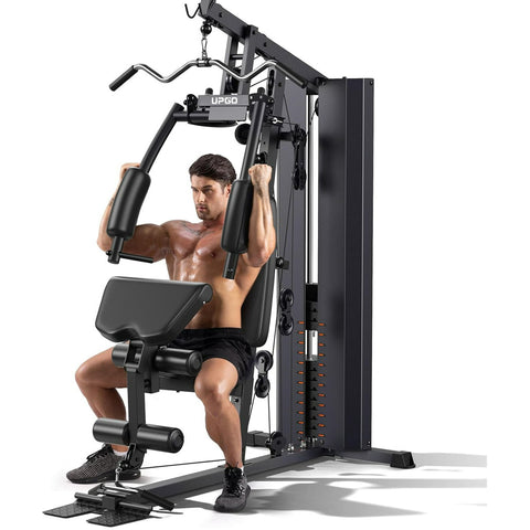 UPGO Home Gym Station, Workout Station with 154LBS Weight Stack, Home Gym Equipment for All Body Training