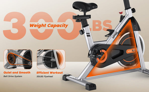 UPGO Indoor Cycling Bike/Magnetic Stationary Bike - Cycle Bike with Ipad Mount & Comfortable Seat Cushion