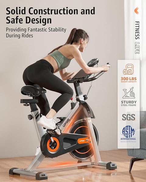 UPGO Indoor Cycling Bike/Magnetic Stationary Bike - Cycle Bike with Ipad Mount & Comfortable Seat Cushion