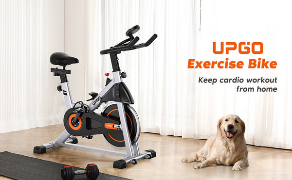 UPGO Indoor Cycling Bike/Magnetic Stationary Bike - Cycle Bike with Ipad Mount & Comfortable Seat Cushion