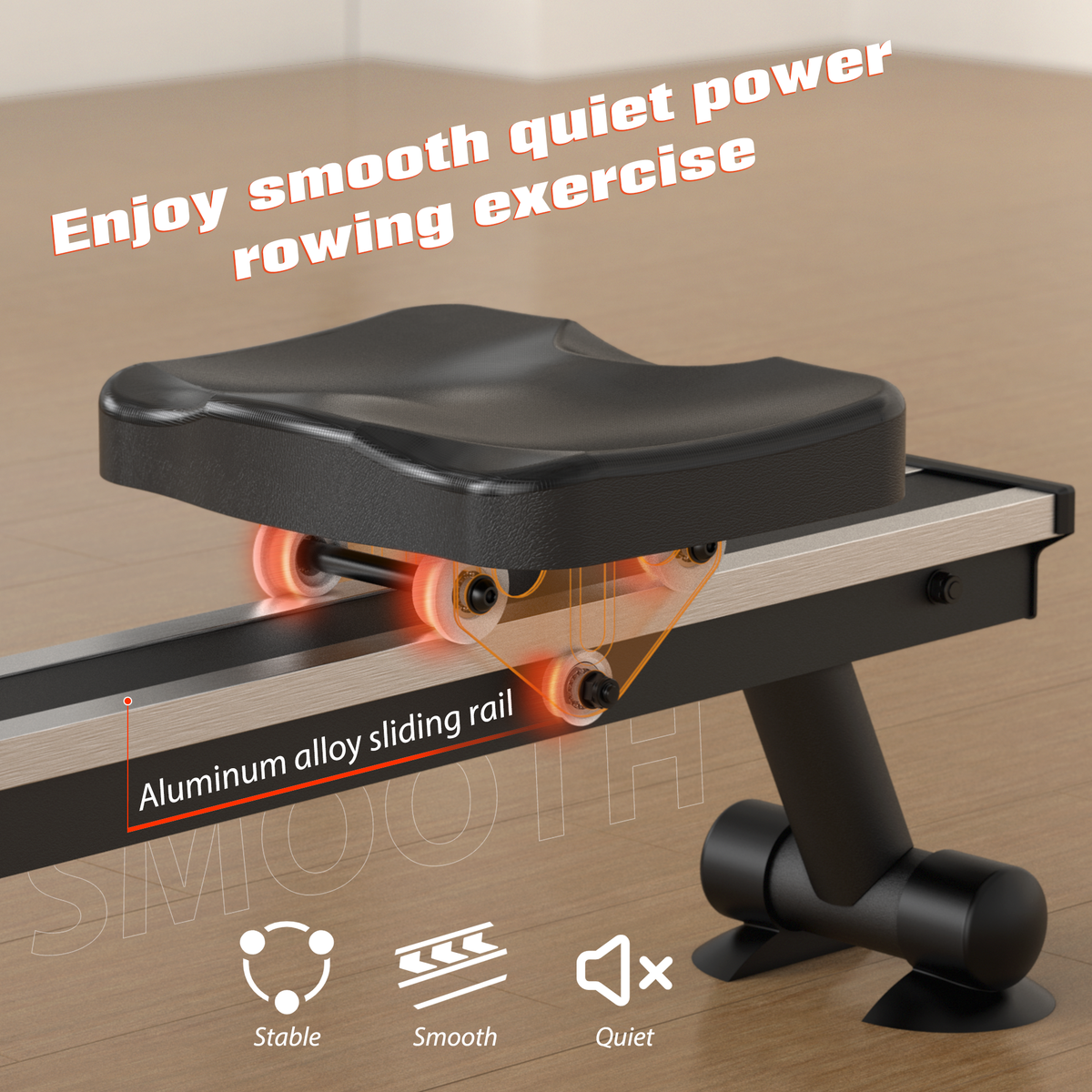 Magnetic Rowing Machine,Black – UPGO FITNESS