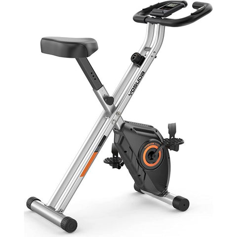 UPGO Folding Exercise Bike - 3 in 1 Upright Indoor Cycling Bike and Recumbent Exercise Bike, Foldable Stationary Bike Machine with Large Comfortable Seat Cushion and Arm Resistance Band, Pulse Sensor