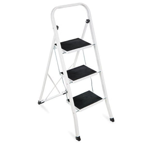 WAYPLUS 3 Step Steel Ladder, Folding Portable Step Stool w/ Non-Slip Feet, Rubber Pads, 330lb Capacity