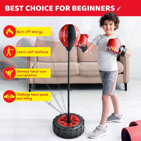 Punching Bag with Boxing Gloves for Ages 3-13 Kids