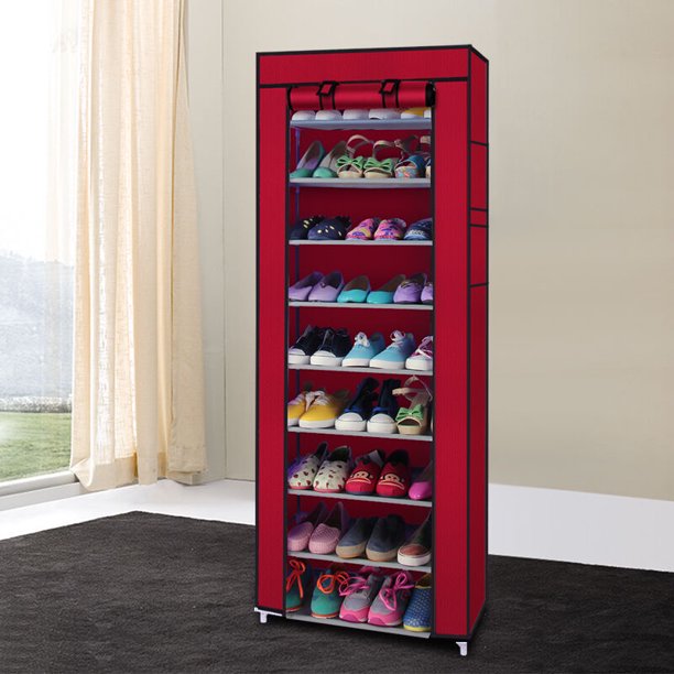 OTFitness 10 Tiers Shoe Rack Shelves with Dustproof Cover